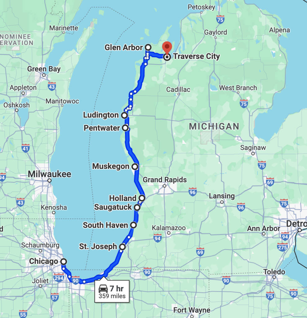 chicago to traverse city road trip